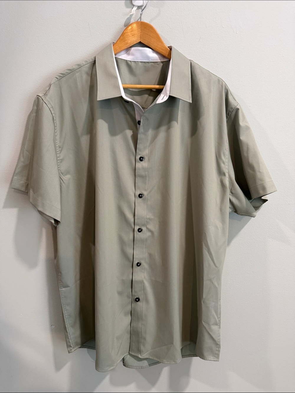 Men's Short Sleeve‎ Button-Up Shirt in Light Sage